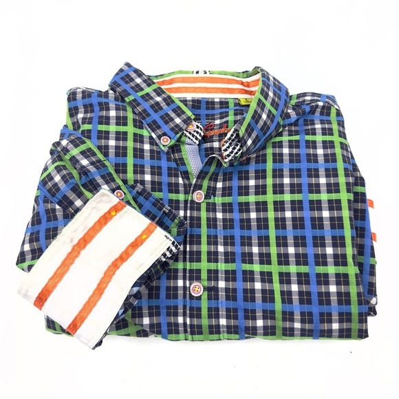 Robert Graham Button Down Shirt Mens Large Flip Cuff Tailored Fit Colorful Prep - Picture 12 of 12